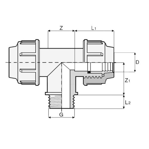 Тройник с наружной резьбой Astore 32x1"x32 Тройник с наружной резьбой Astore 32x1"x32